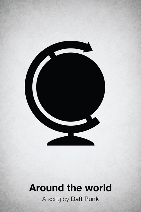 Pictogram music posters of song names - Around The World - Daft Punk