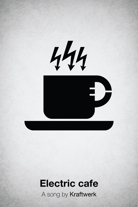 Pictogram music posters of song names - Electric Cafe - Kraftwerk