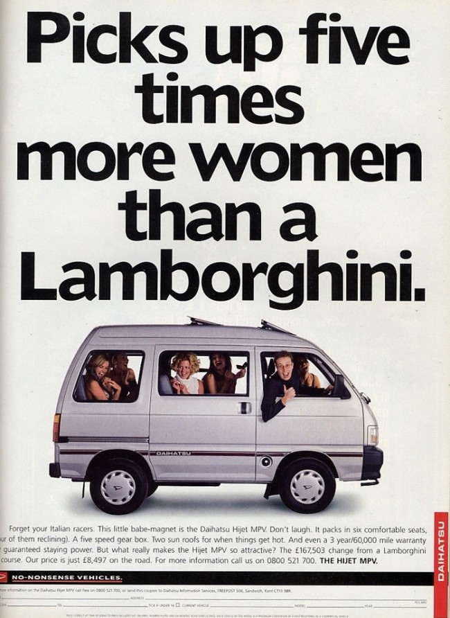 Picks up five times more women than a Lamborghini - Daihatsu