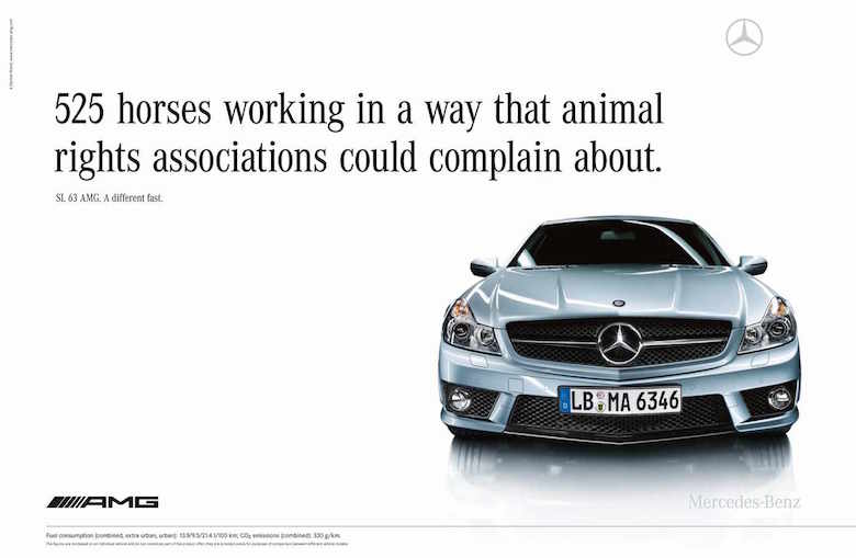 525 horses working in a way that animal rights associations could complain about. - Mercedes Benz AMG