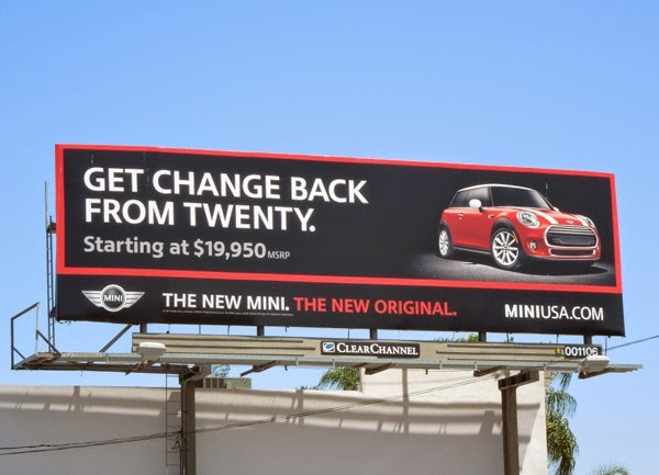 Get change back from twenty. - Mini Cooper