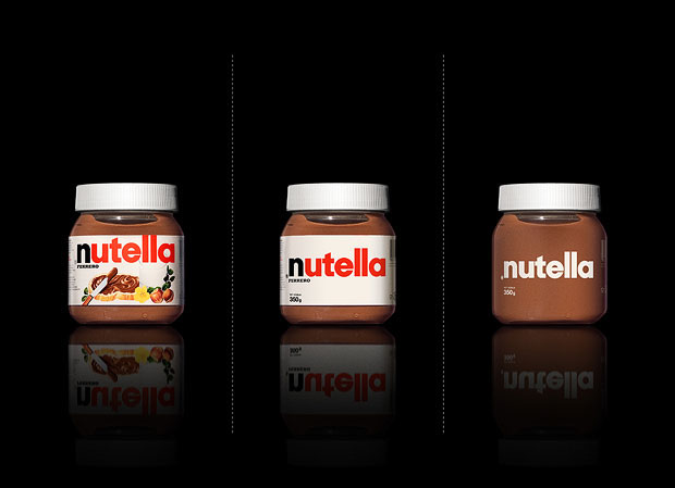 Minimalist product packaging of famous brands - Nutella