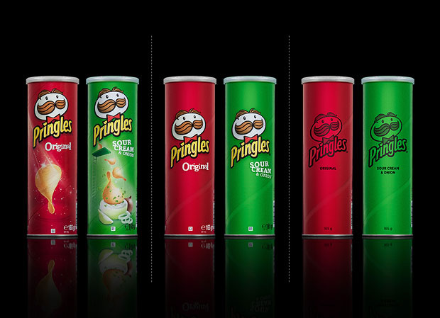 Minimalist product packaging of famous brands - Pringles