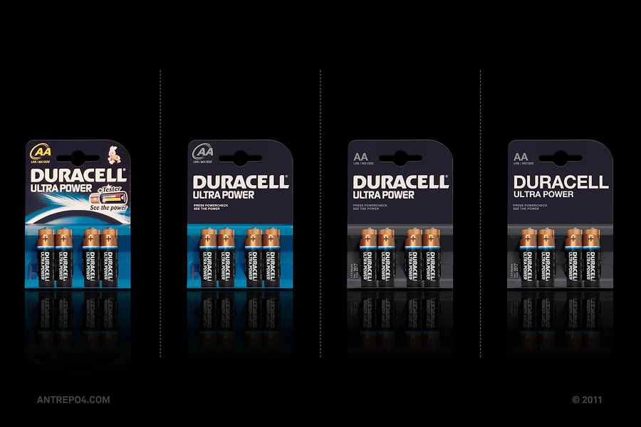 Minimalist product packaging of famous brands - Duracell