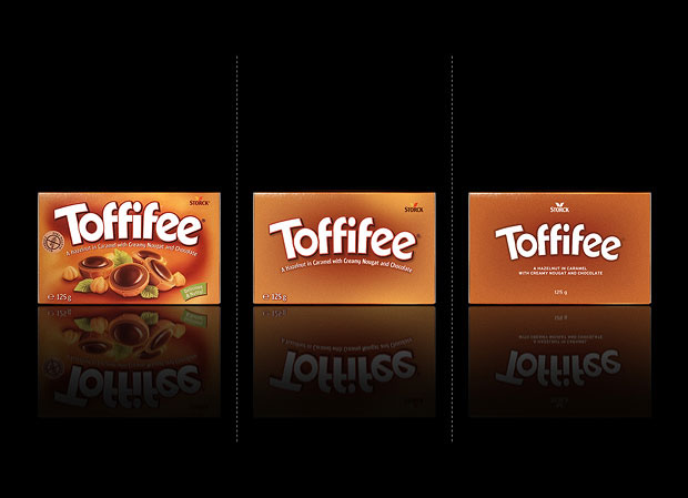 Minimalist product packaging of famous brands - Toffifee