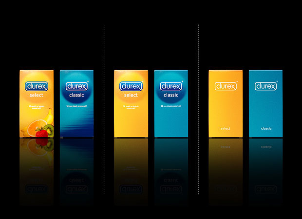 Minimalist product packaging of famous brands - Durex