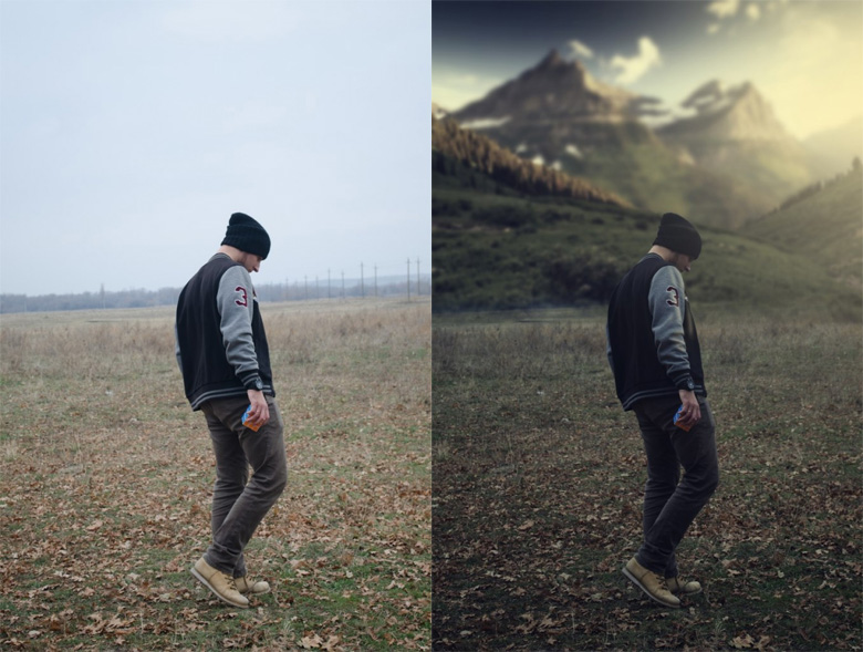 photoshop before and after landscape