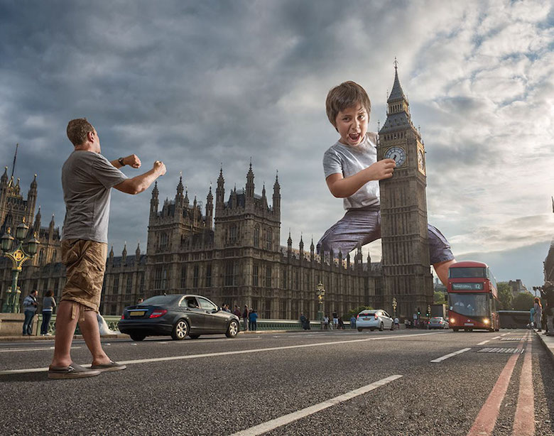 Dad photoshop son into crazy photos using digital manipulation - 4