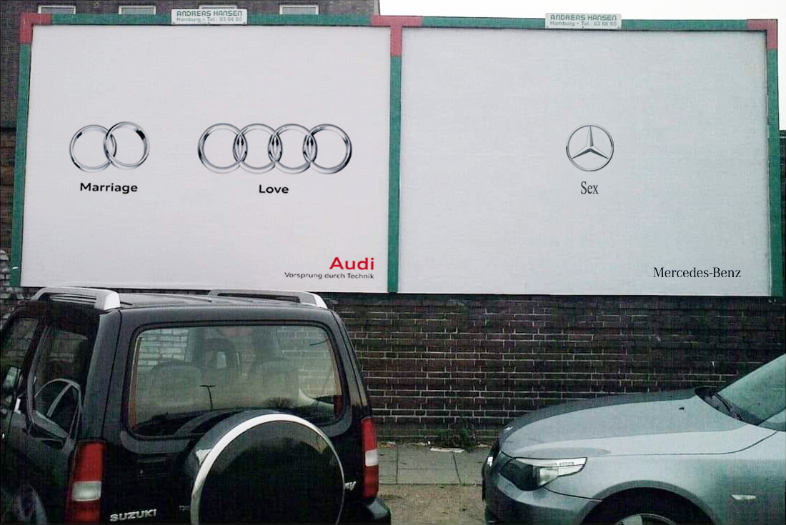 Marriage vs. Love (Audi) vs. Sex (Mercedes-Benz) Marriage vs. Love (Audi) vs. Sex (Mercedes-Benz)