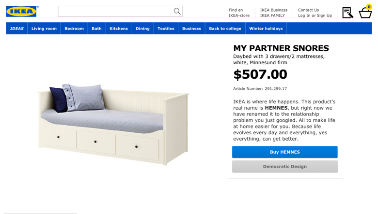 IKEA Retail Therapy - My partner snores