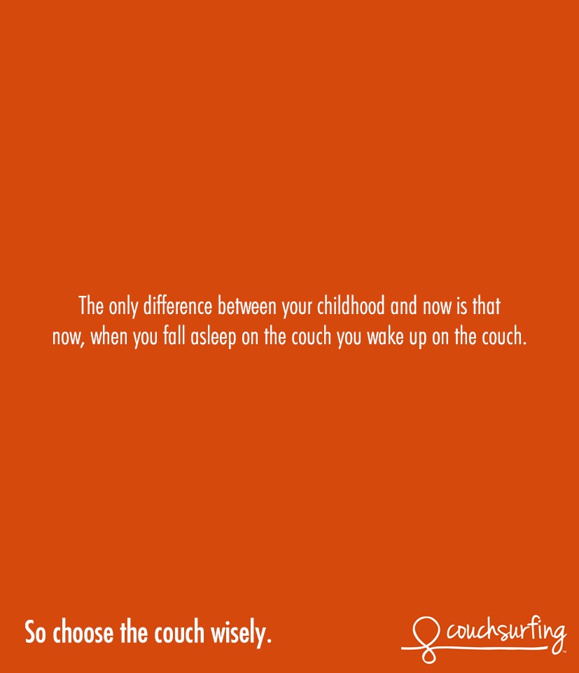 Creative ads with clever copywriting - Couchsurfing