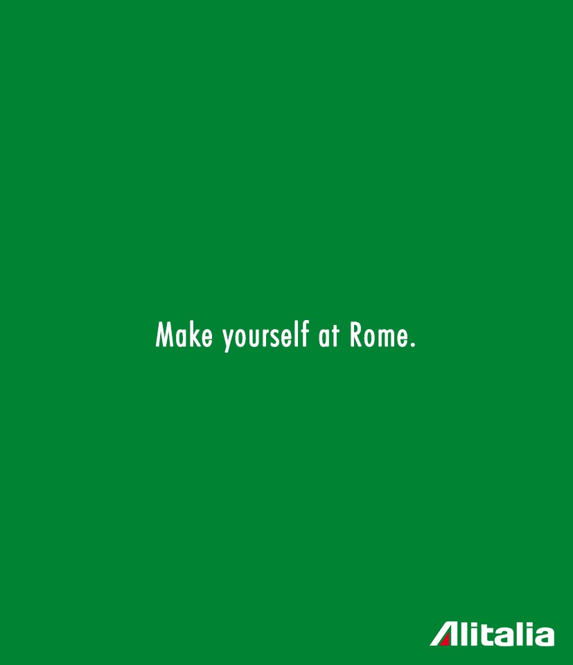 Creative ads with clever copywriting - Alitalia