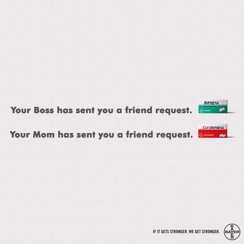 Creative ads with clever copywriting - Aspirin