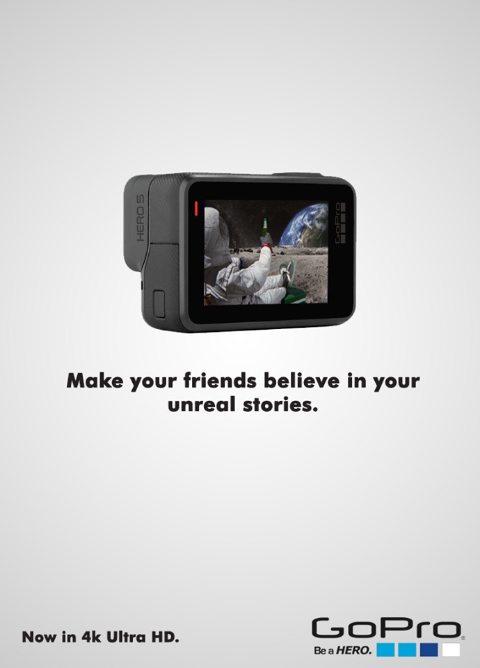 Creative ads with clever copywriting - GoPro