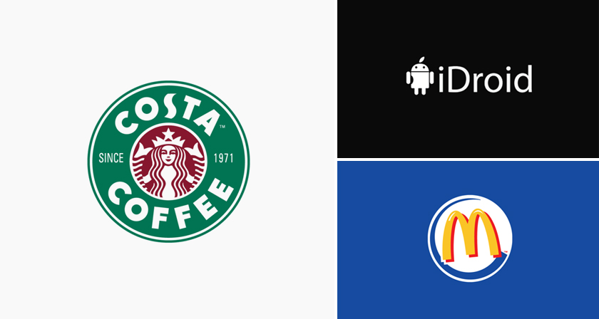 10 big brands with ridiculously similar logos