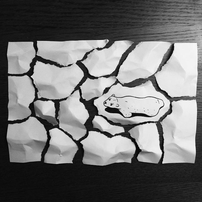 Artist Brings His Drawings To Life Using Simple Paper Folds