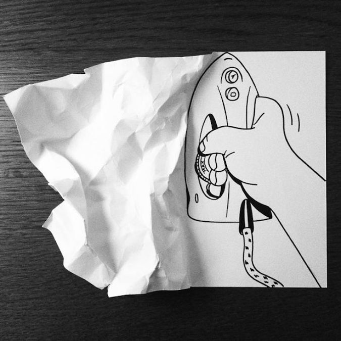 Artist Brings His Drawings To Life Using Simple Paper Folds