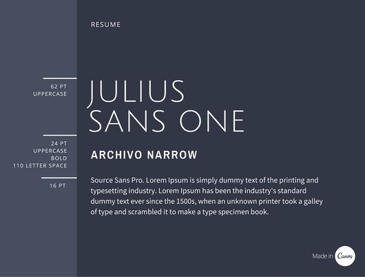 Great resume typefaces