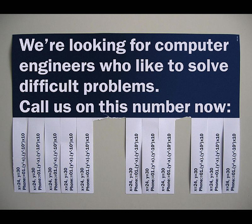 Clever Tear-Off Ads - Hiring Computer Engineers
