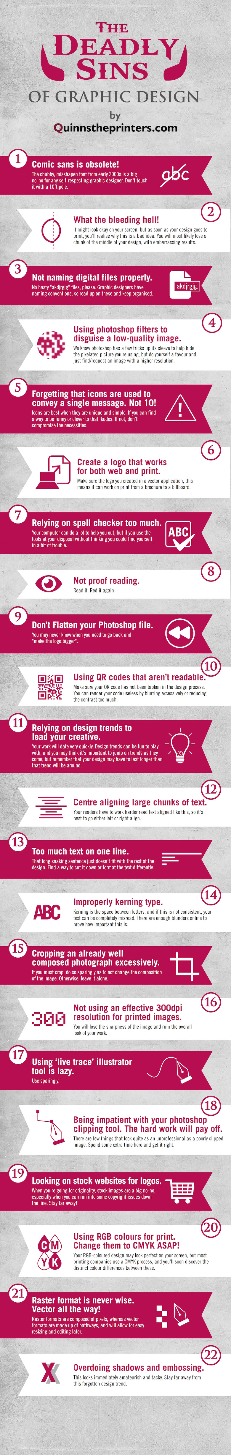 graphic design sins common mistakes infographic