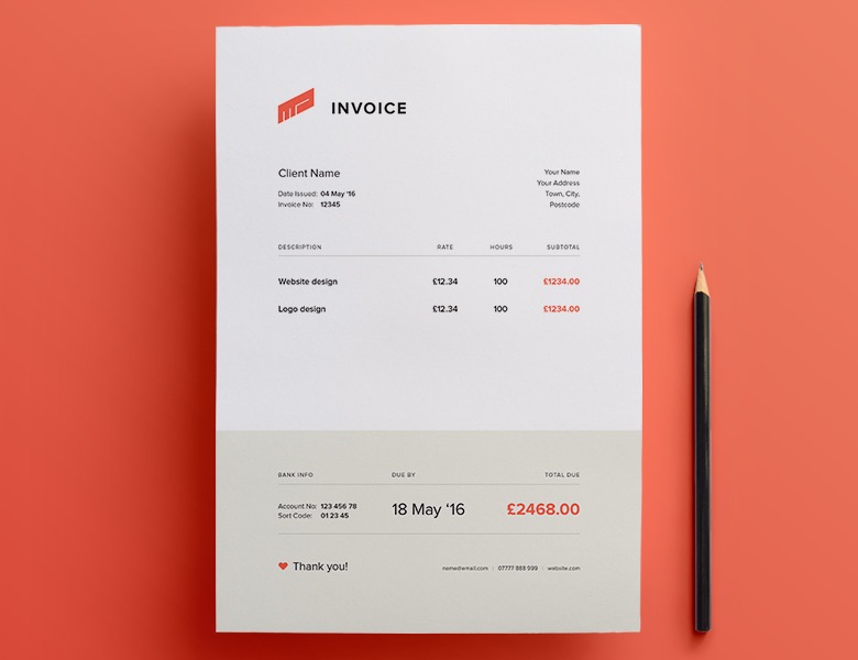 creative invoice bill design impress clients 30