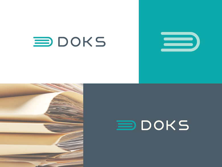 Creative Logo Design Inspiration With Hidden Meanings - Doks Logo with file binder