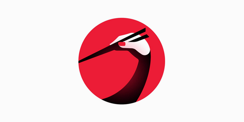 Creative Logo Design Inspiration With Hidden Meanings - Yakitoriya Japanese Restaurant Logo with Hidden Crane and Chopsticks