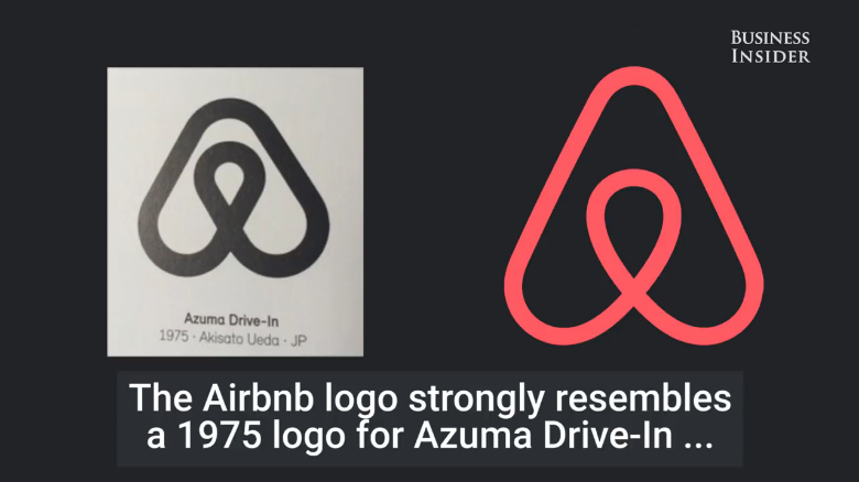 Famous logos that look similar: Airbnb & Azuma Drive-In