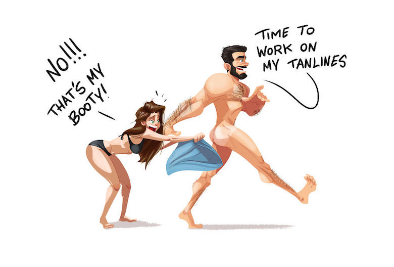 Husband-Wife Everyday Life Funny Illustrations - 31