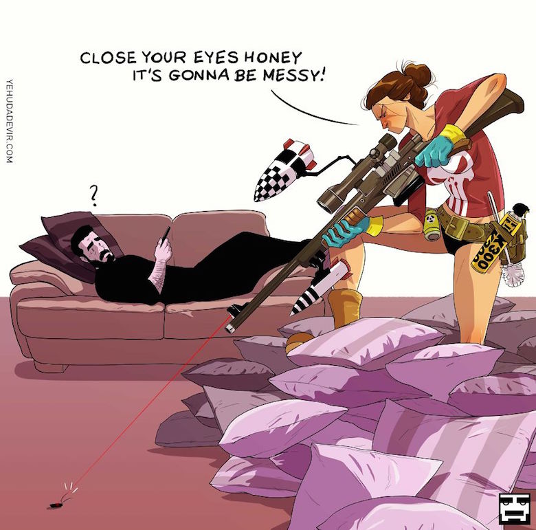 Husband-Wife Everyday Life Funny Illustrations - 6