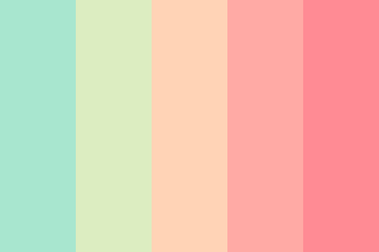 Pastel Rainbow color shades, combinations, palettes, schemes