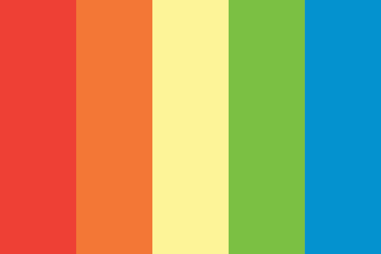 Rainbow color shades, combinations, palettes, schemes