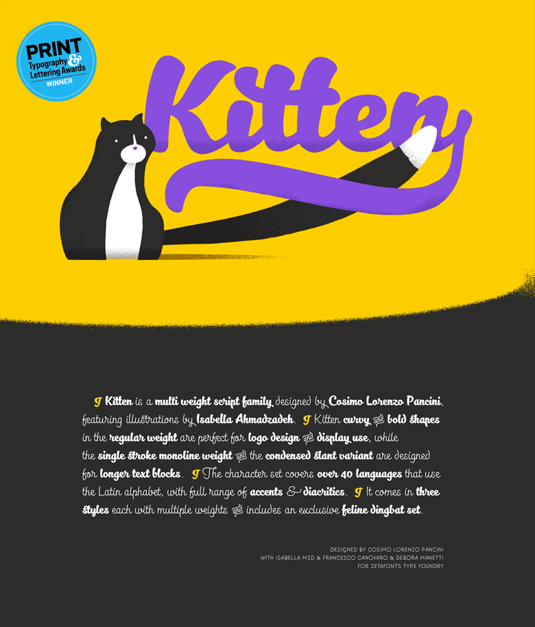 Beautiful, creative free fonts for designers - Kitten