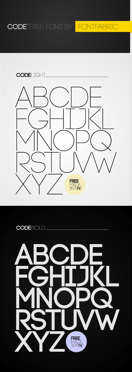 Beautiful, creative free fonts for designers - Code