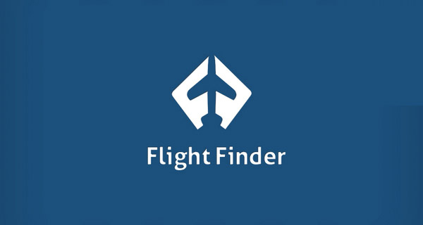 Flight Finder logo design using letters to create a clever visual idea