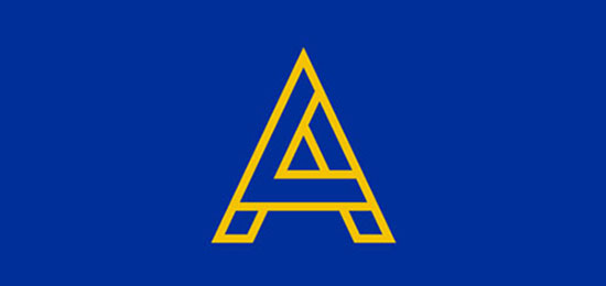 L.A. Rams logo design using letters to create a clever visual idea