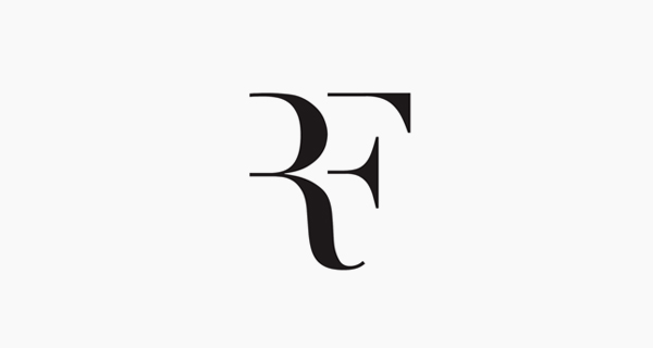 Roger Federer logo design using letters to create a clever visual idea