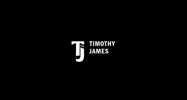 Timothy James logo design using letters to create a clever visual idea