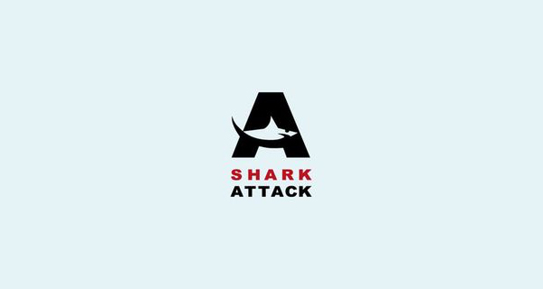 Creative single-letter logo designs - Shark Attack