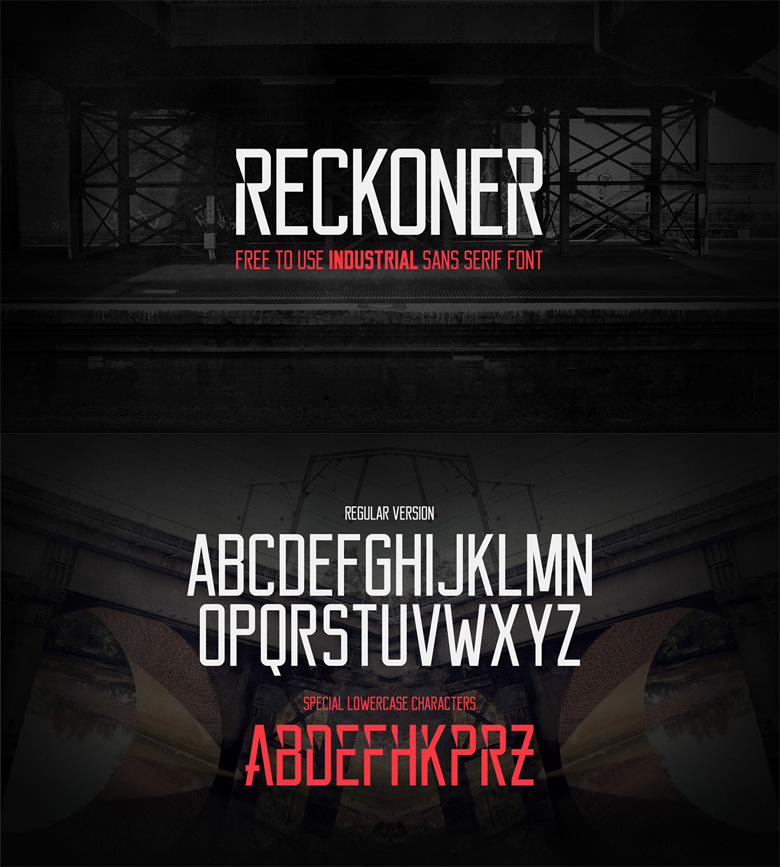 Beautiful free fonts for designers - Reckoner