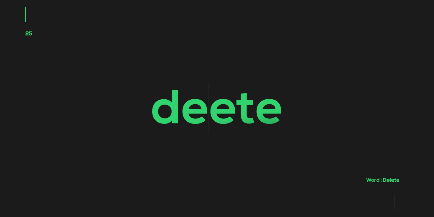 Creative typographic logos that visualize the meanings of words - Delete