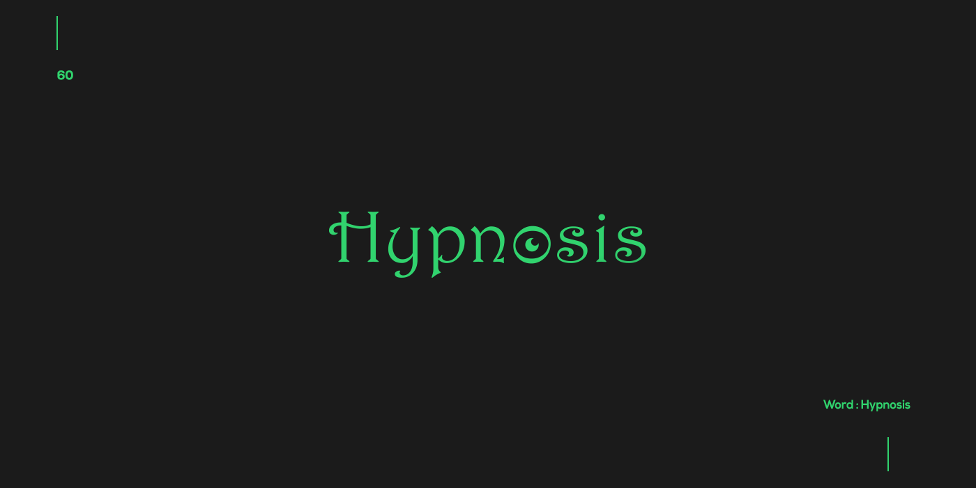Creative typographic logos that visualize the meanings of words - Hypnosis