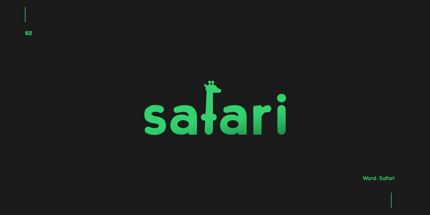 Creative typographic logos that visualize the meanings of words - Safari