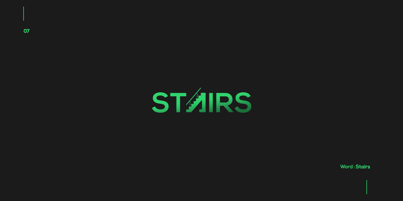 Creative typographic logos that visualize the meanings of words - Stairs