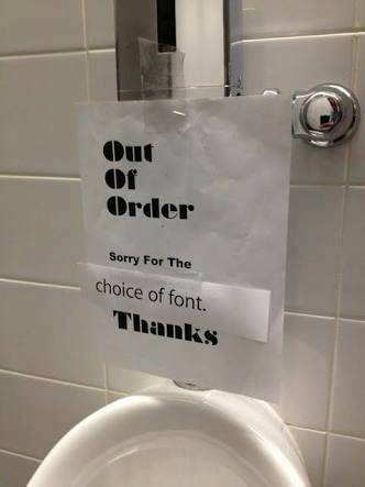 Out of order. Sorry for the (choice of font). Thanks.