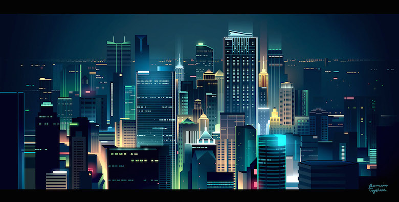 Colorful architecture skyline and cityscape illustrations - Skylines 5