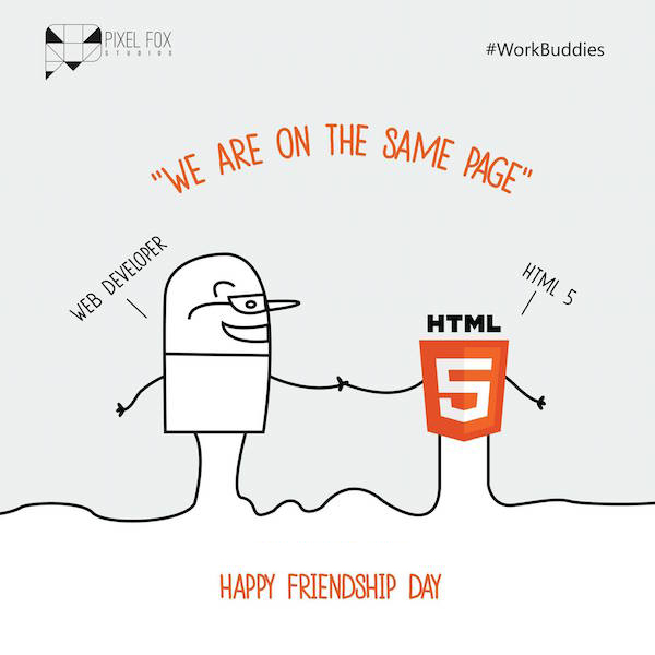 Friendship Day: Work buddies software posters - Web Developer