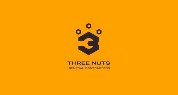 Creative logo designs that use negative space - Three Nuts