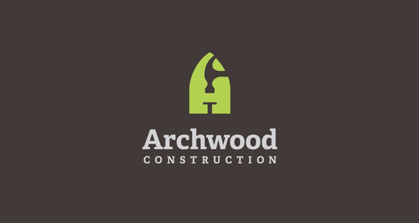 Creative logo designs that use negative space - Archwood Construction