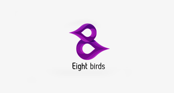 Creative logo design using numbers and digits - Eight Birds